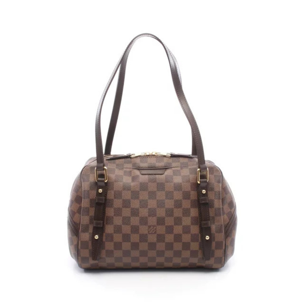 Louis Vuitton Rivington Damier Canvas Leather Shoulder Bag Ebene Brown